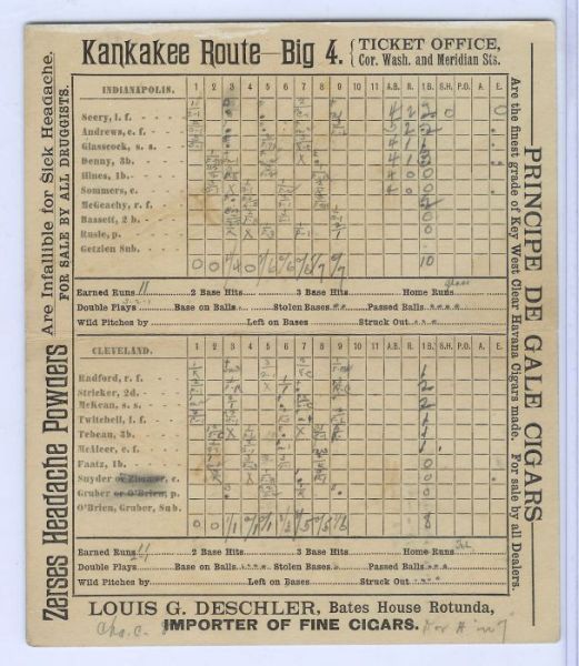 1889 Indianapolis vs Cleveland